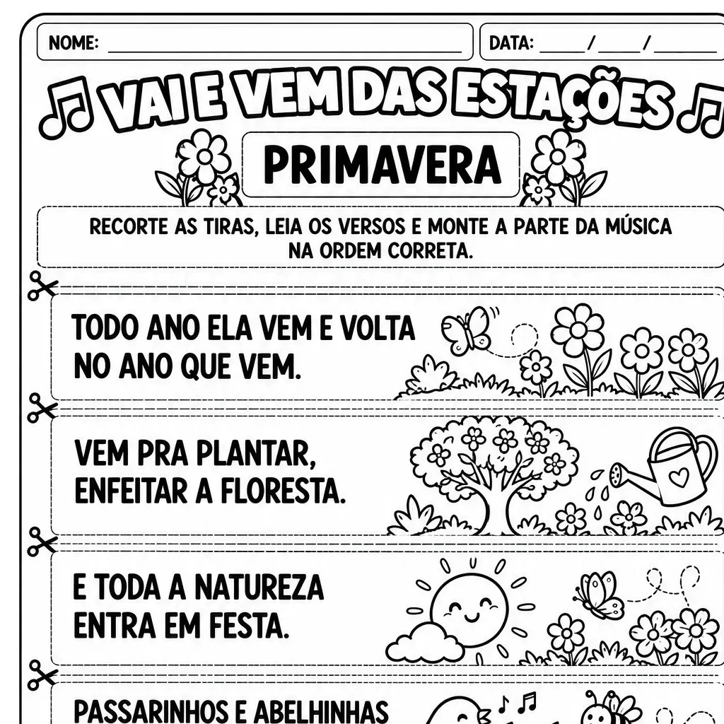 ATIVIDADES: VAI E VEM DAS ESTAÇÕES – PALAVRA CANTADA - INSPIRAÇÃO — amostra 3: ALFABETIZAÇÃO E LETRAMENTO | 1º E 2º ANOS DO…