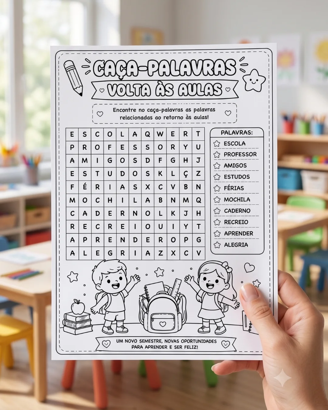 ATIVIDADES VOLTA ÀS AULAS – PDF para Imprimir — amostra 3: Formato e entrega