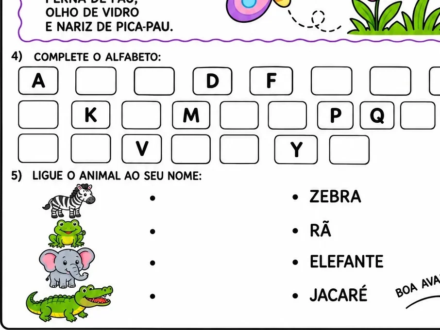 Avaliação de Língua Portuguesa - Ciclo de Alfabetização — amostra 2: Escrita do nome completo com apoio do crachá