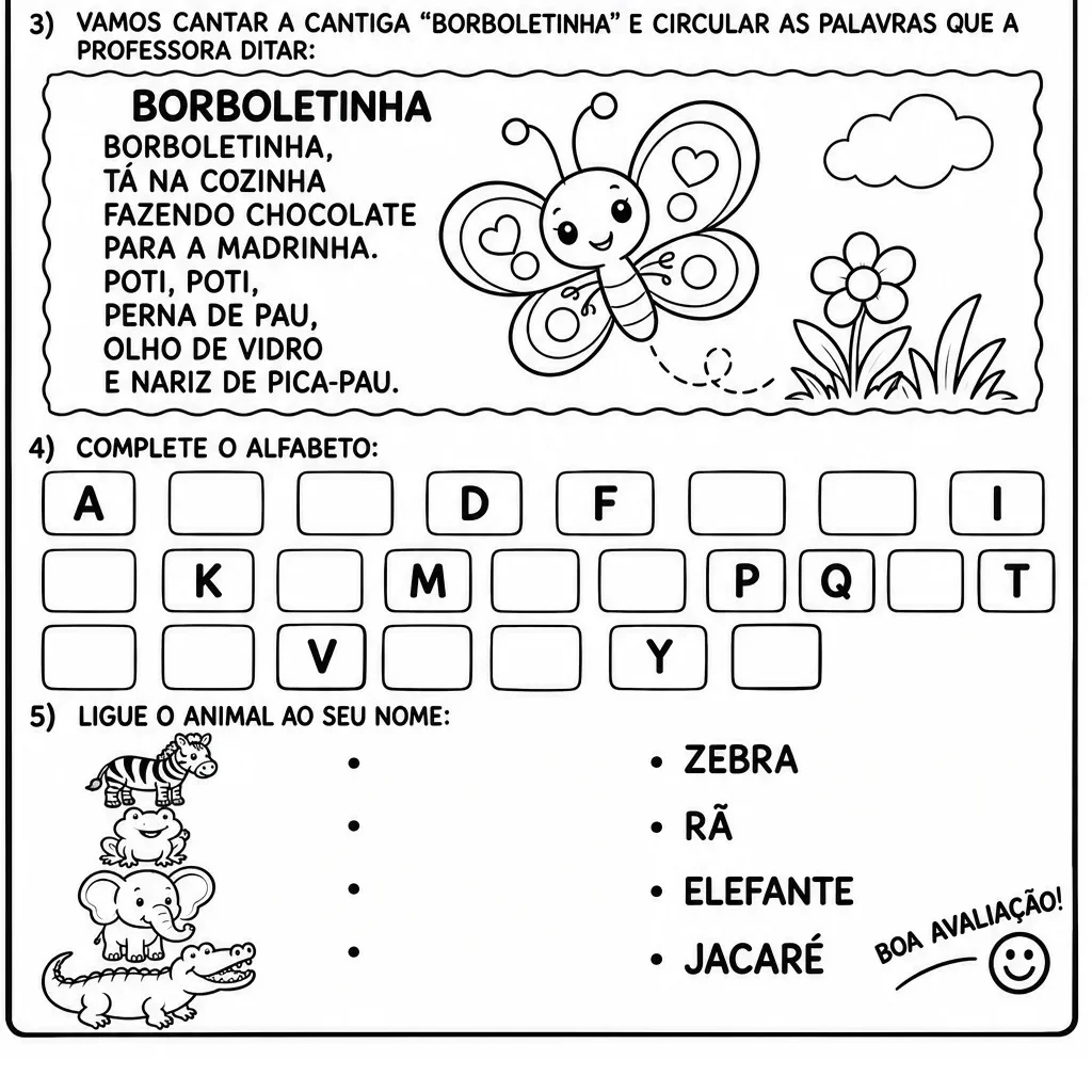 Avaliação de Língua Portuguesa - Ciclo de Alfabetização — amostra 6: Escrita do nome completo com apoio do crachá