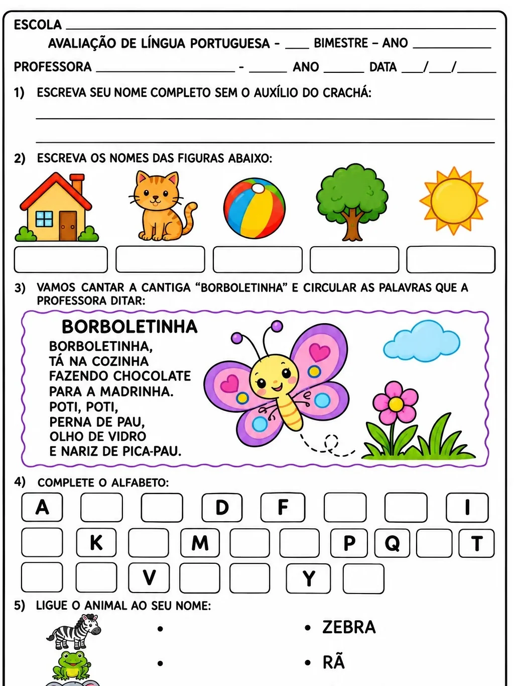 Avaliação de Língua Portuguesa - Ciclo de Alfabetização — capa do material