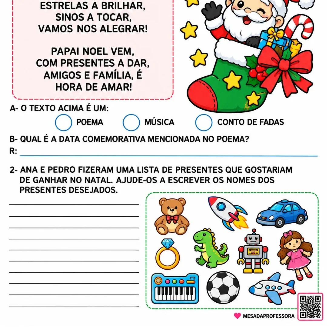 Avaliação de Língua Portuguesa – Natal - 4º BIMESTRE — amostra 1: MESADAPROFESSORA Avaliação de Língua Portuguesa – Natal - 4º BIMESTRE — amostra 1: MESADAPROFESSORA