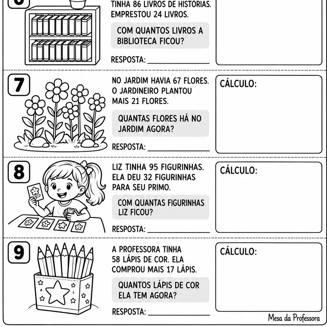 AVALIAÇÃO DE MATEMÁTICA - CICLO DE ALFABETIZAÇÃO - 2º|3º ANOS — amostra 5: 3. Conteúdos trabalhados
