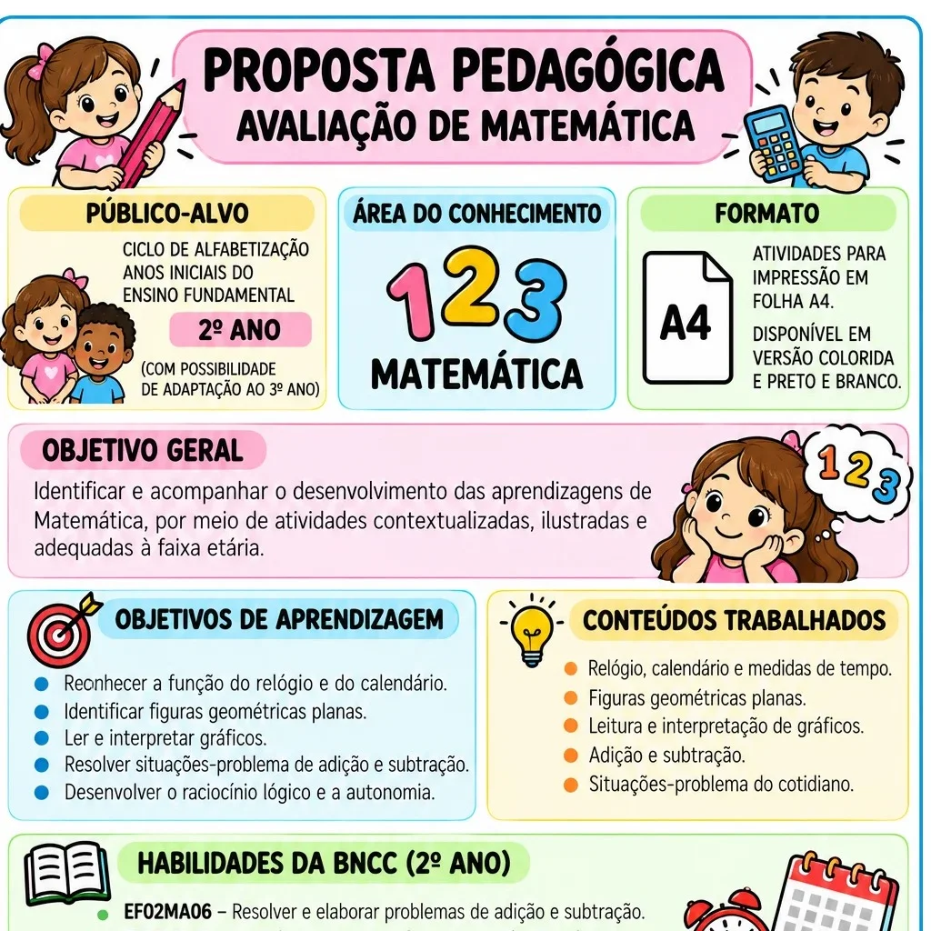 AVALIAÇÃO DE MATEMÁTICA - CICLO DE ALFABETIZAÇÃO - 2º|3º ANOS — amostra 6: 4. Habilidades da BNCC