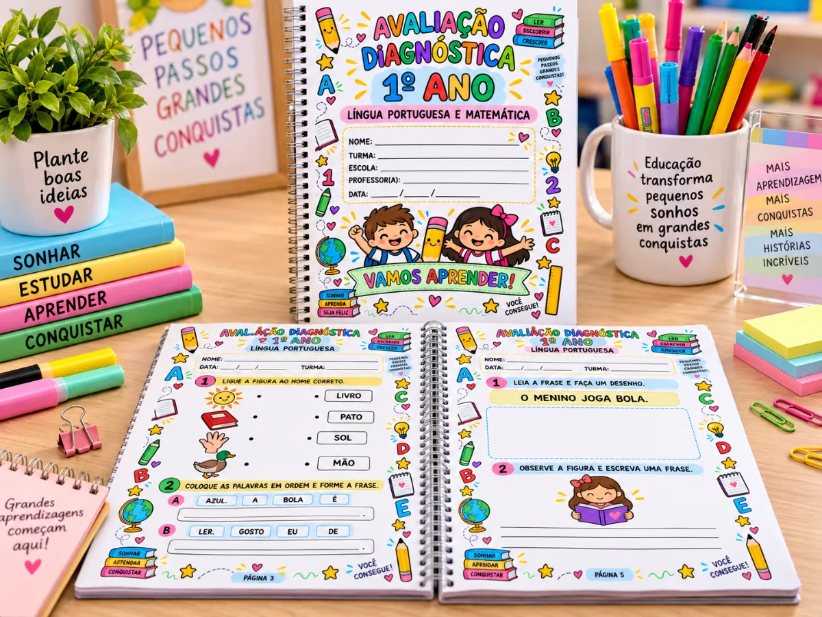Avaliação Diagnóstica - 1° ano do Ensino Fundamental — amostra 1: Um material pensado para ajudar o professor a…