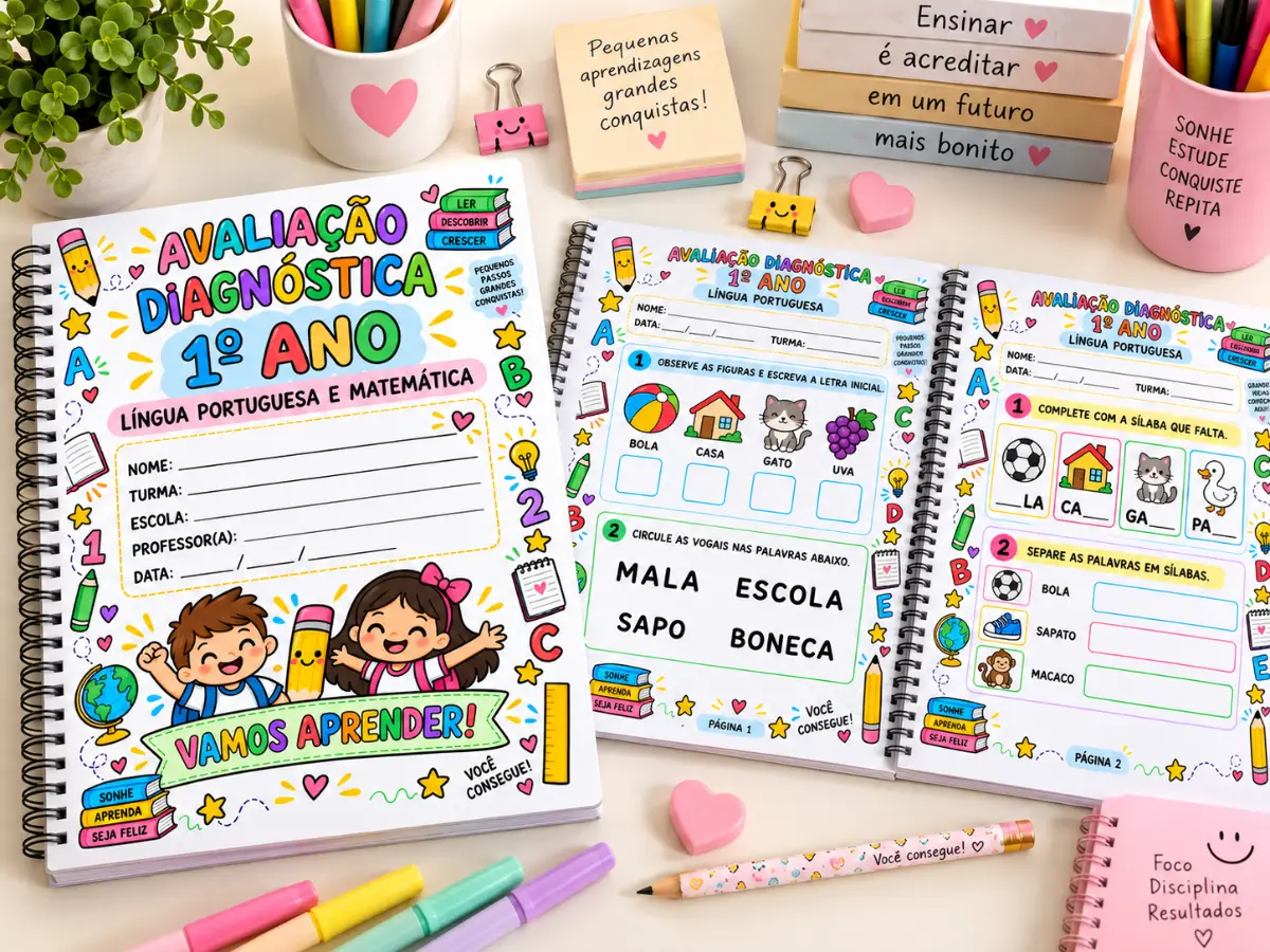 Avaliação Diagnóstica - 1° ano do Ensino Fundamental — amostra 4: Um material pensado para ajudar o professor a…