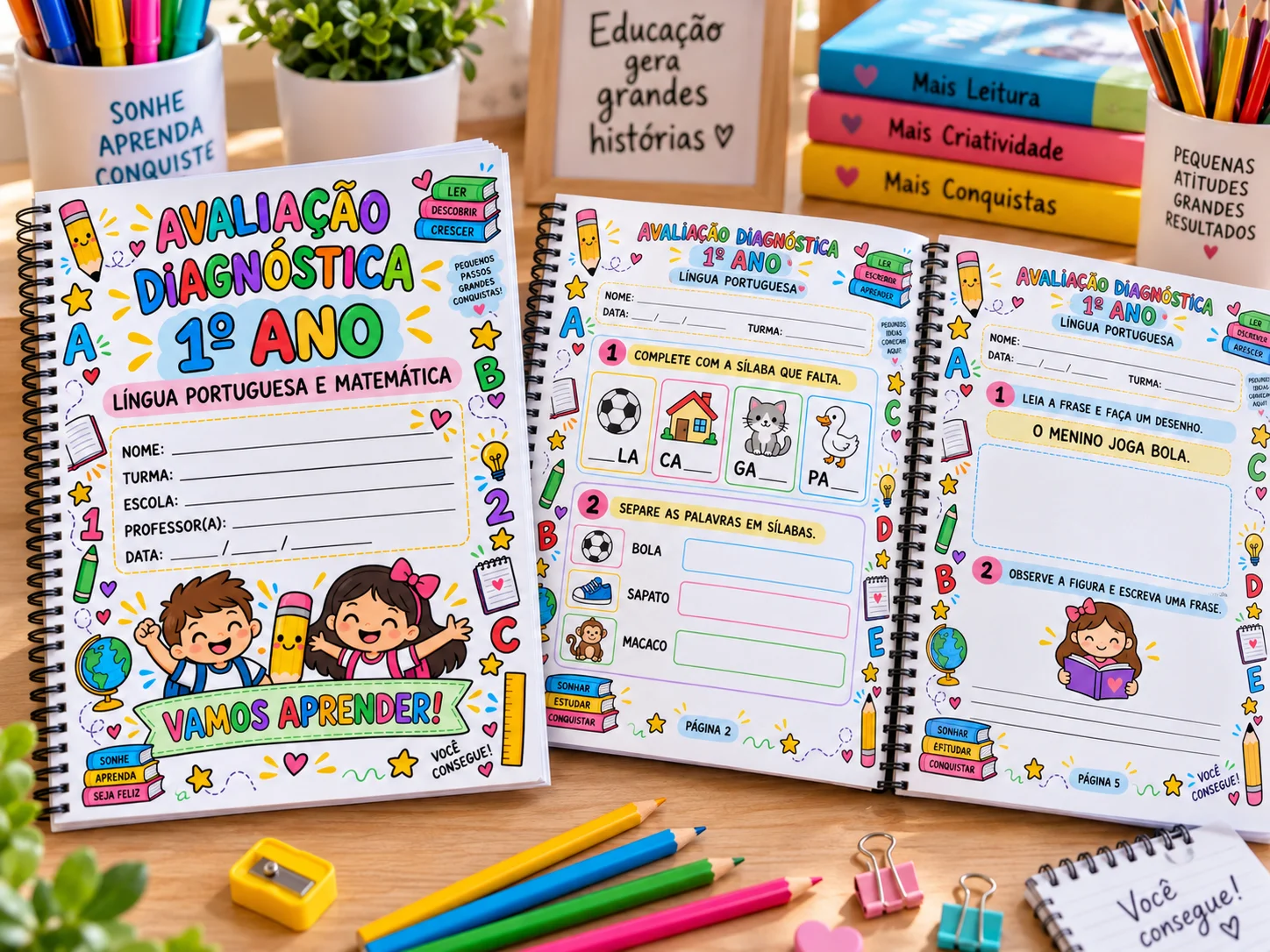 Avaliação Diagnóstica 1º Ano – Português e Matemática — amostra 1: Avaliação diagnóstica para o 1º ano com atividades de… Avaliação Diagnóstica 1º Ano – Português e Matemática — amostra 1: Avaliação diagnóstica para o 1º ano com atividades de…