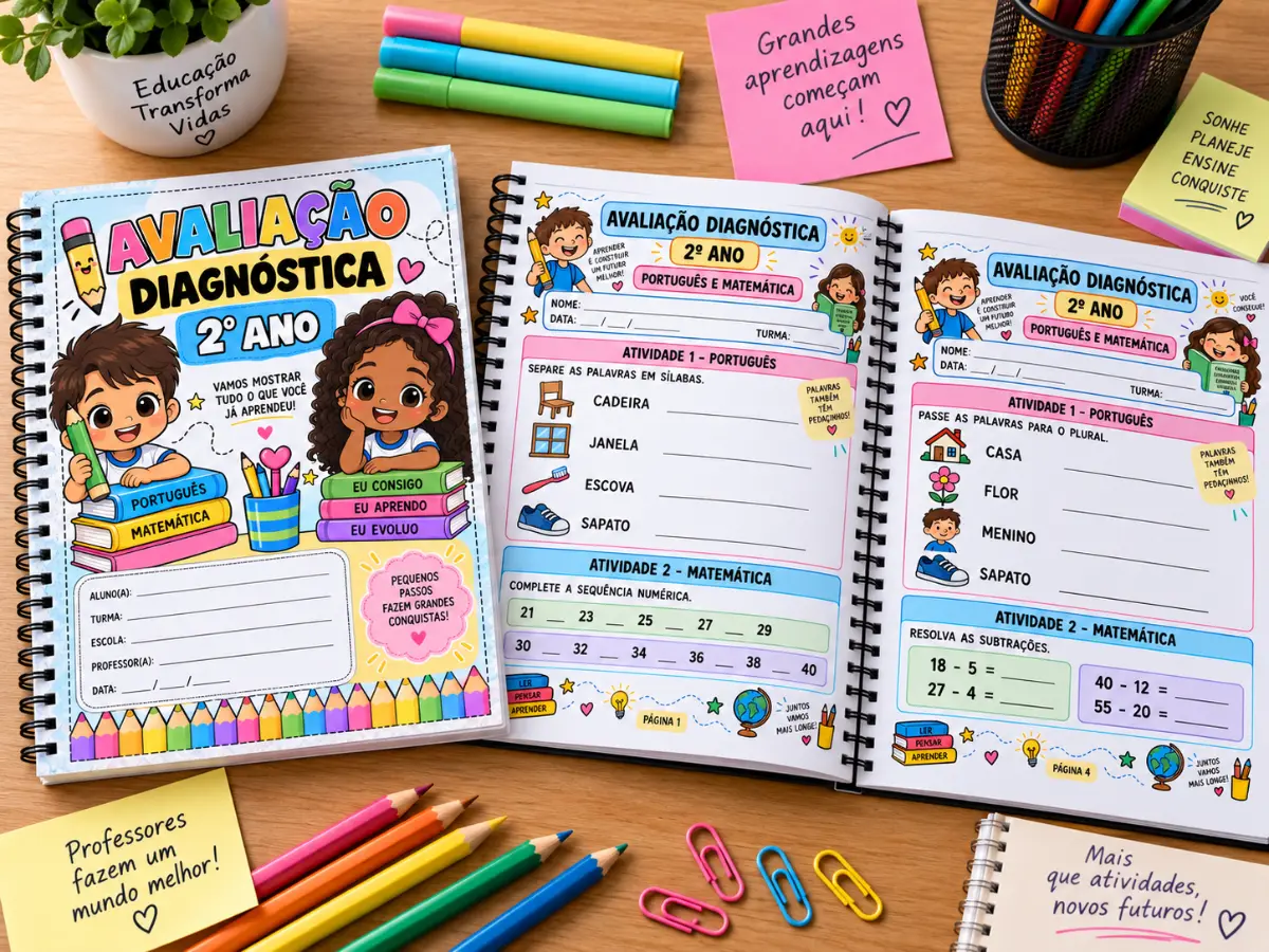 Avaliação Diagnóstica: 2° ano do Ensino Fundamental — amostra 2: Um material completo para ajudar o professor a identificar…