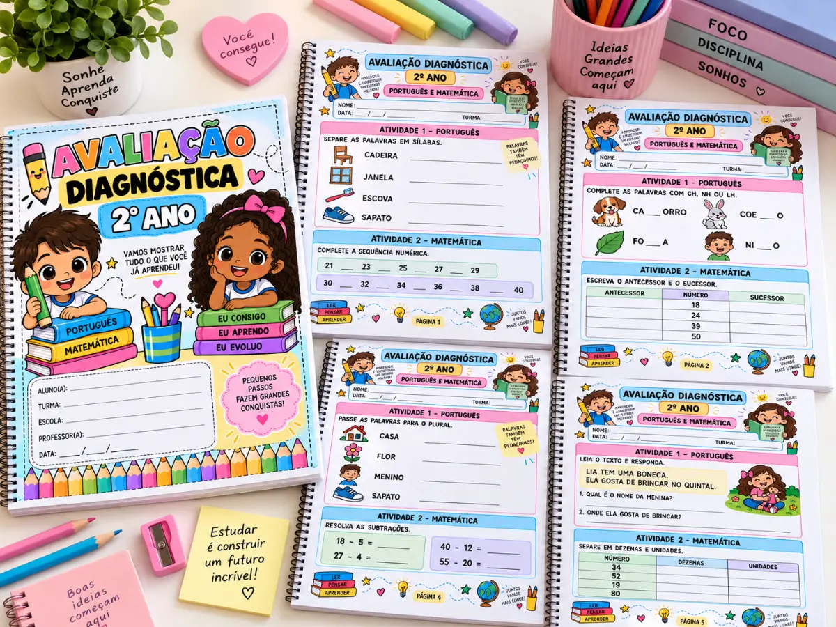 Avaliação Diagnóstica: 2° ano do Ensino Fundamental — amostra 3: Um material completo para ajudar o professor a identificar…
