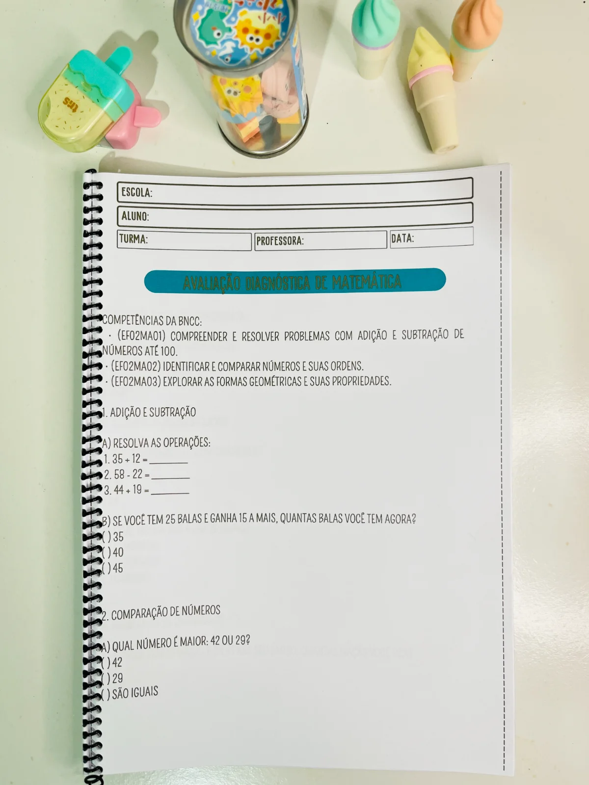 AVALIAÇÃO DIAGNÓSTICA 2° ANO - ENSINO FUNDAMENTAL — amostra 2: Uma apostila completa, elaborada de acordo com as…