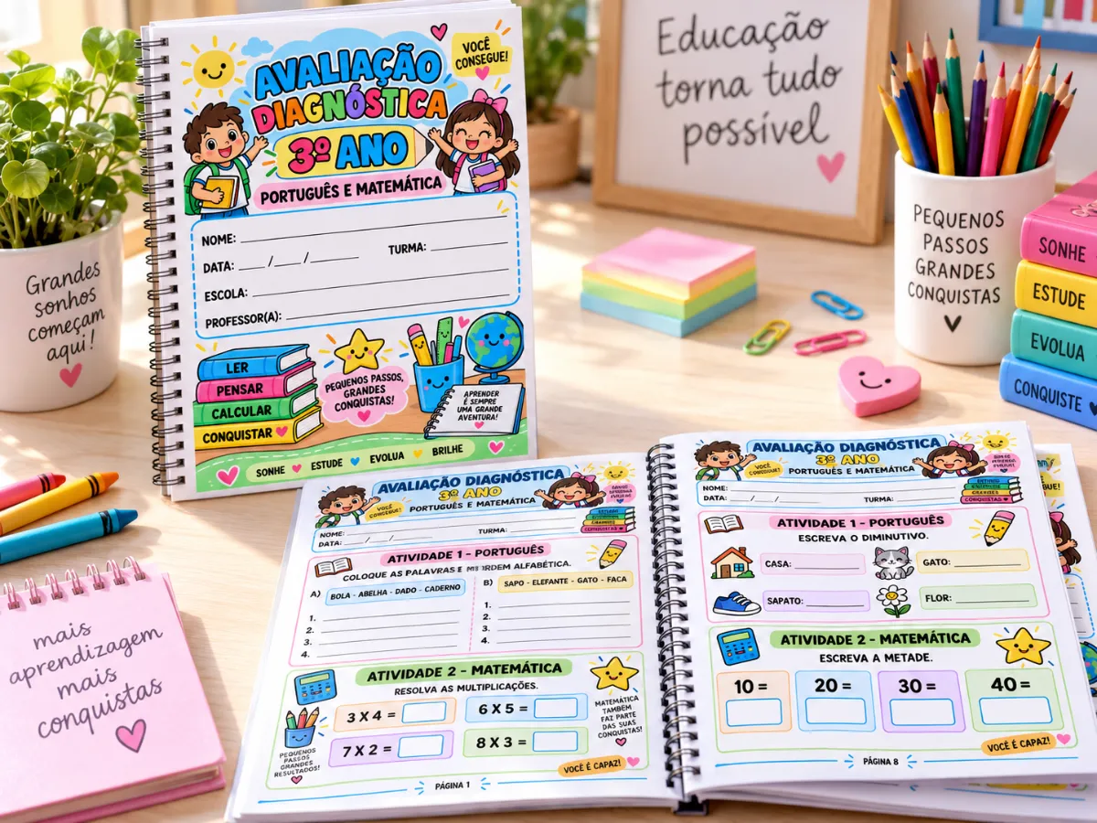 Avaliação Diagnóstica: 3° ano do Ensino Fundamental — amostra 1: Um material completo para ajudar o professor a identificar…