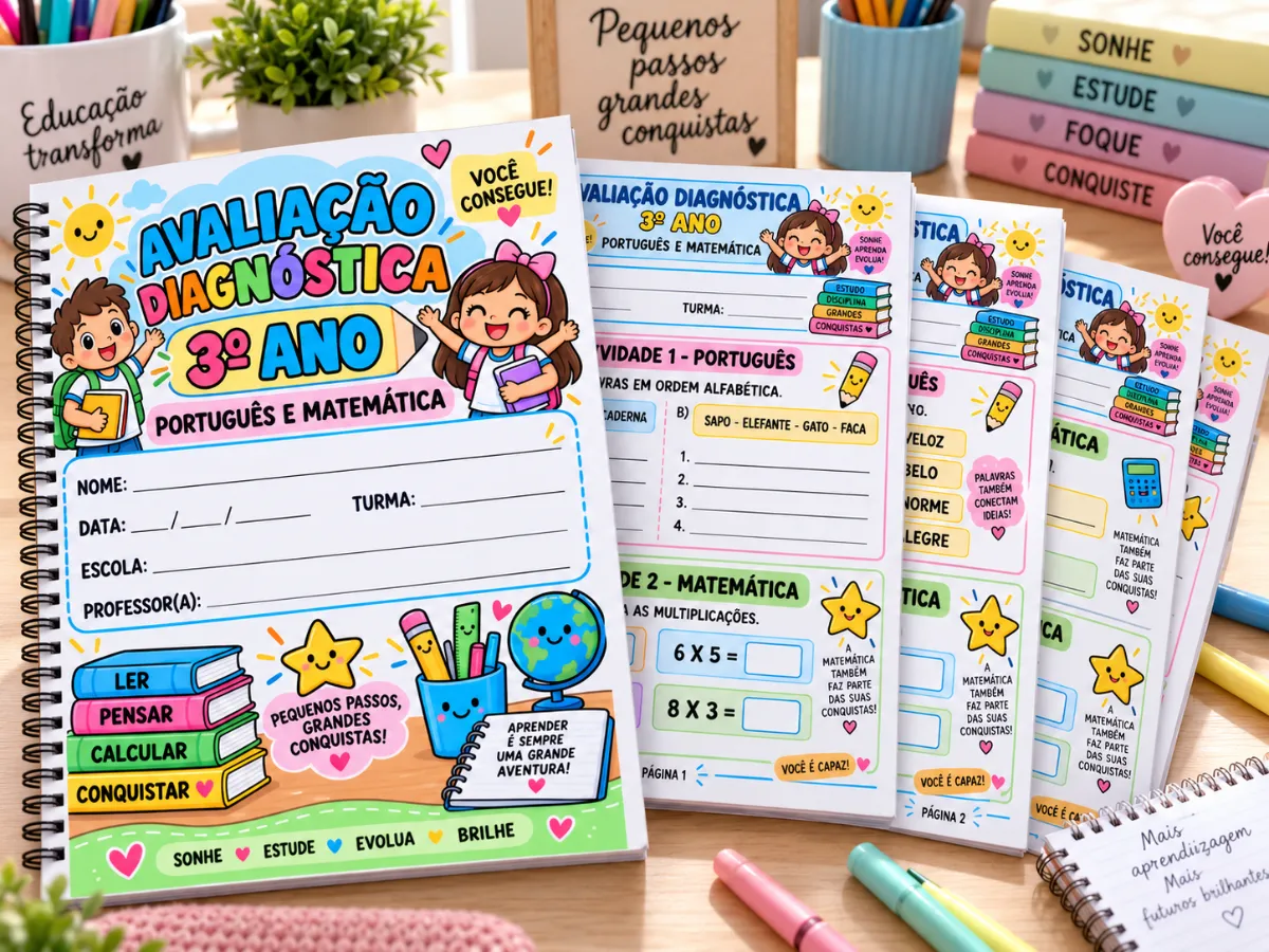 Avaliação Diagnóstica: 3° ano do Ensino Fundamental — amostra 2: Um material completo para ajudar o professor a identificar…