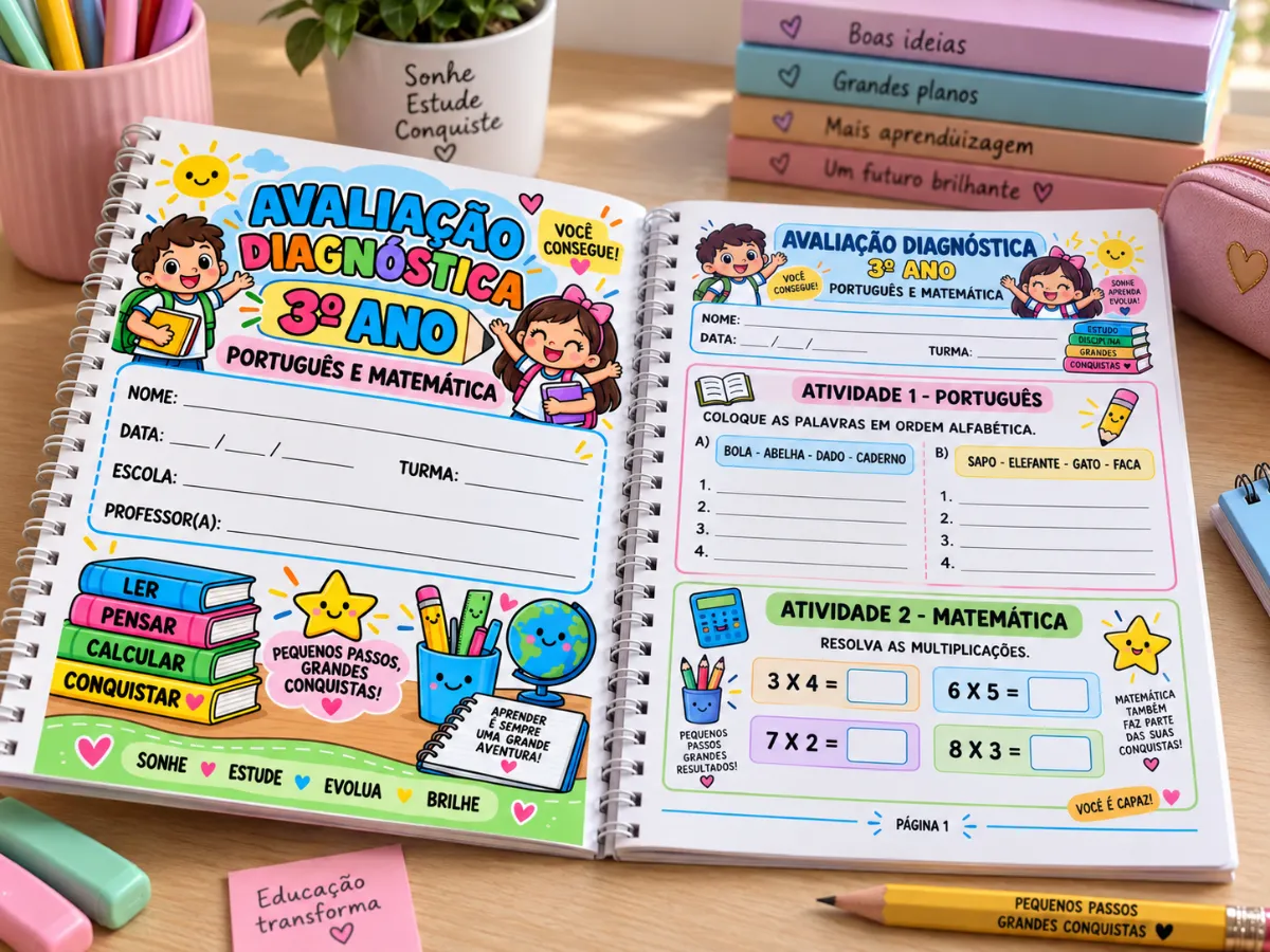 Avaliação Diagnóstica: 3° ano do Ensino Fundamental — amostra 3: Um material completo para ajudar o professor a identificar…