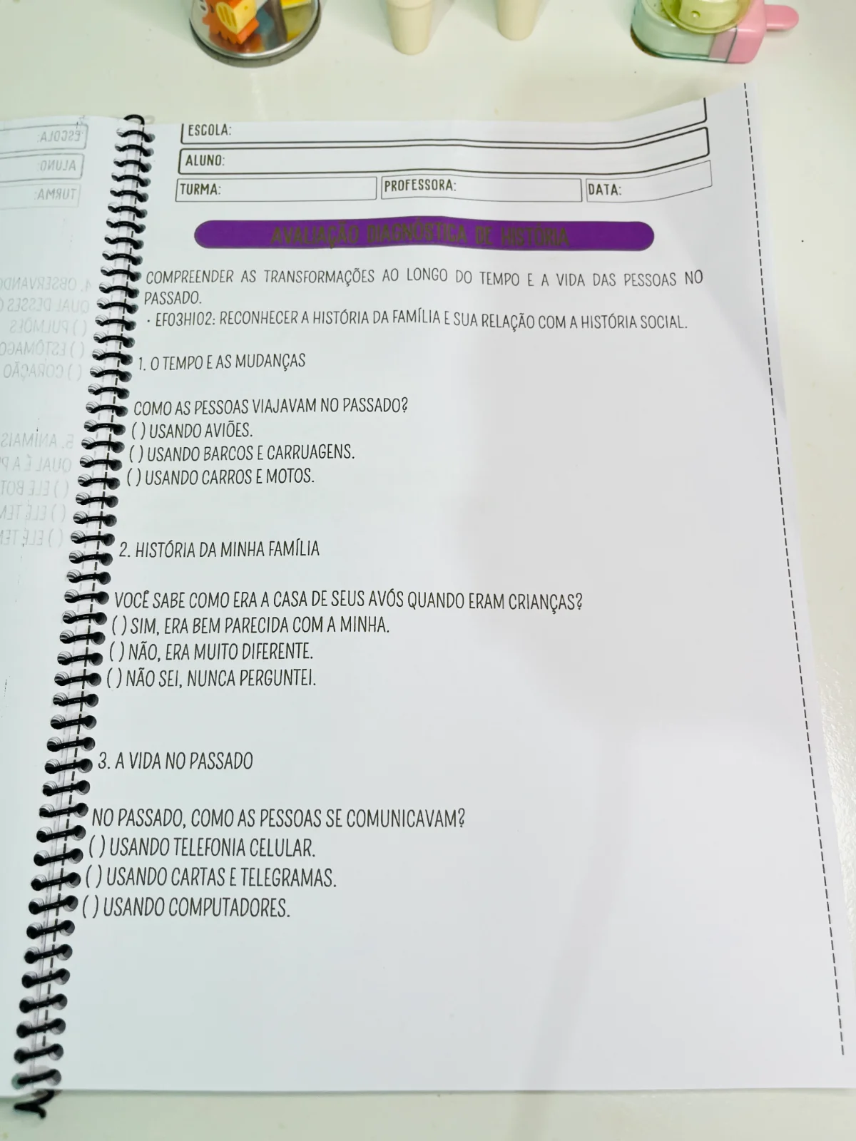 AVALIAÇÃO DIAGNÓSTICA 3° ANO - ENSINO FUNDAMENTAL — amostra 2: Uma apostila completa, elaborada de acordo com as…