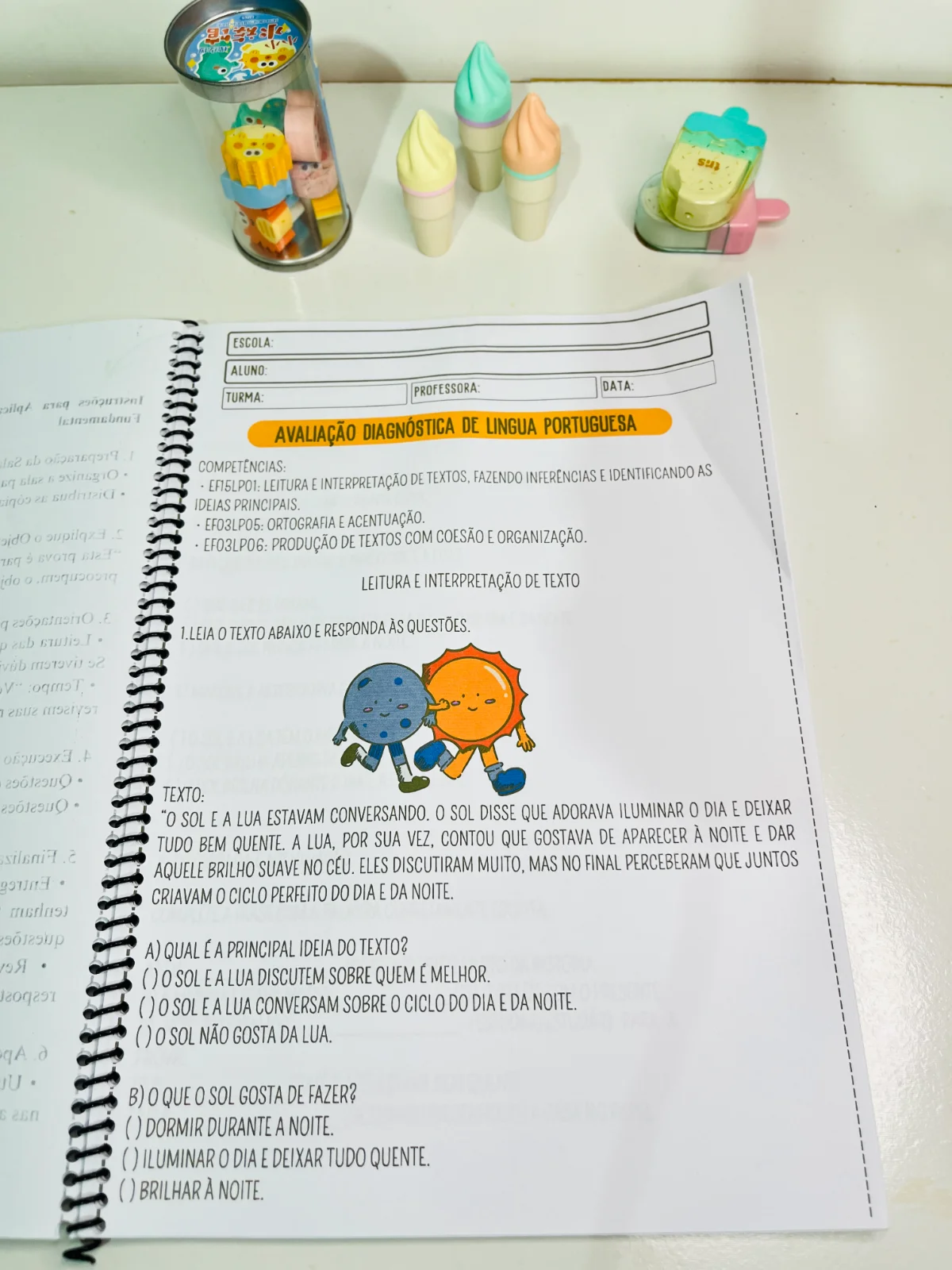 AVALIAÇÃO DIAGNÓSTICA 3° ANO - ENSINO FUNDAMENTAL — amostra 4: Uma apostila completa, elaborada de acordo com as…