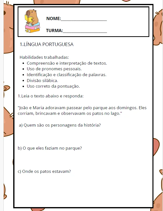 ✨📘 AVALIAÇÃO DIAGNÓSTICA – 4º ANO 📘✨CAPIVARA ANOS INICIAIS — amostra 1: A Avaliação Diagnóstica para o 4º Ano foi…