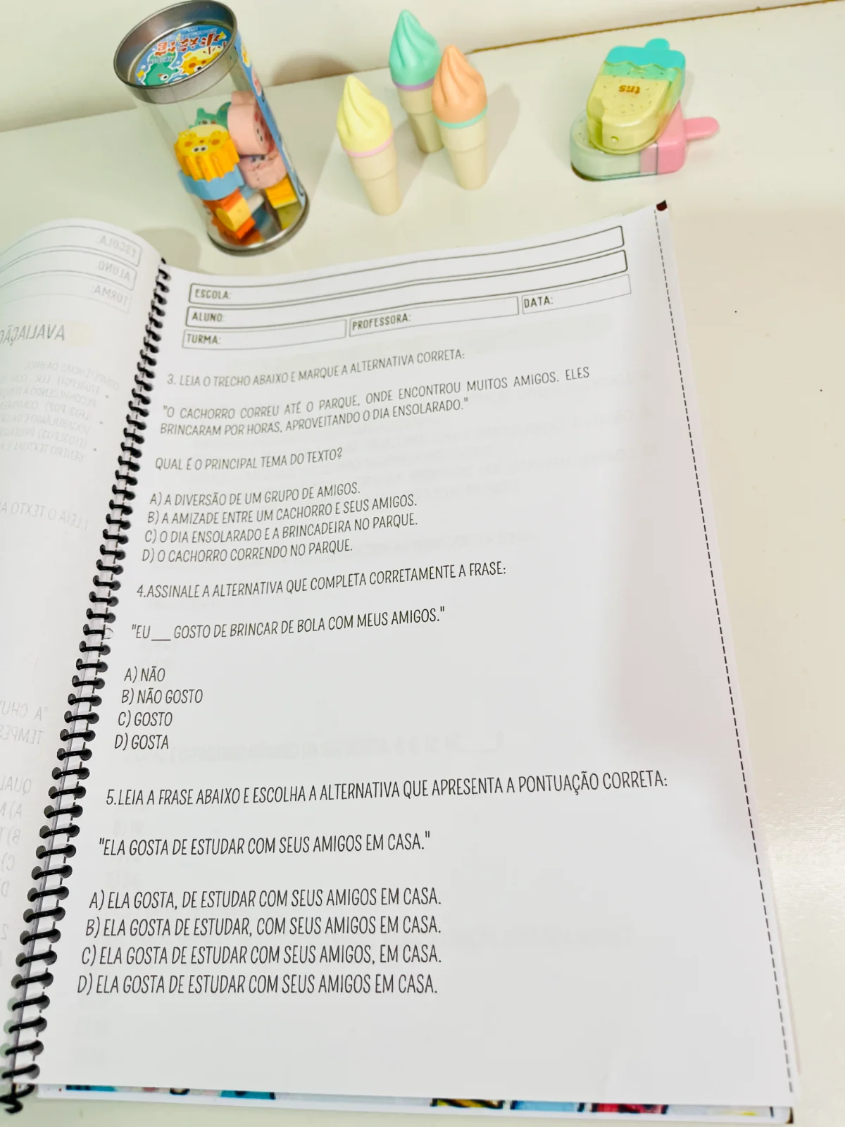 AVALIAÇÃO DIAGNÓSTICA 4° ANO - ENSINO FUNDAMENTAL — amostra 5: Uma apostila completa, desenvolvida de acordo com as…
