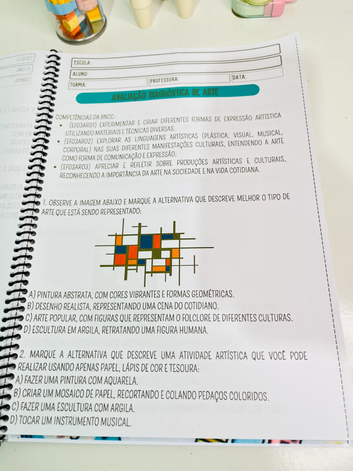 AVALIAÇÃO DIAGNÓSTICA 4° ANO - ENSINO FUNDAMENTAL — amostra 7: Uma apostila completa, desenvolvida de acordo com as…