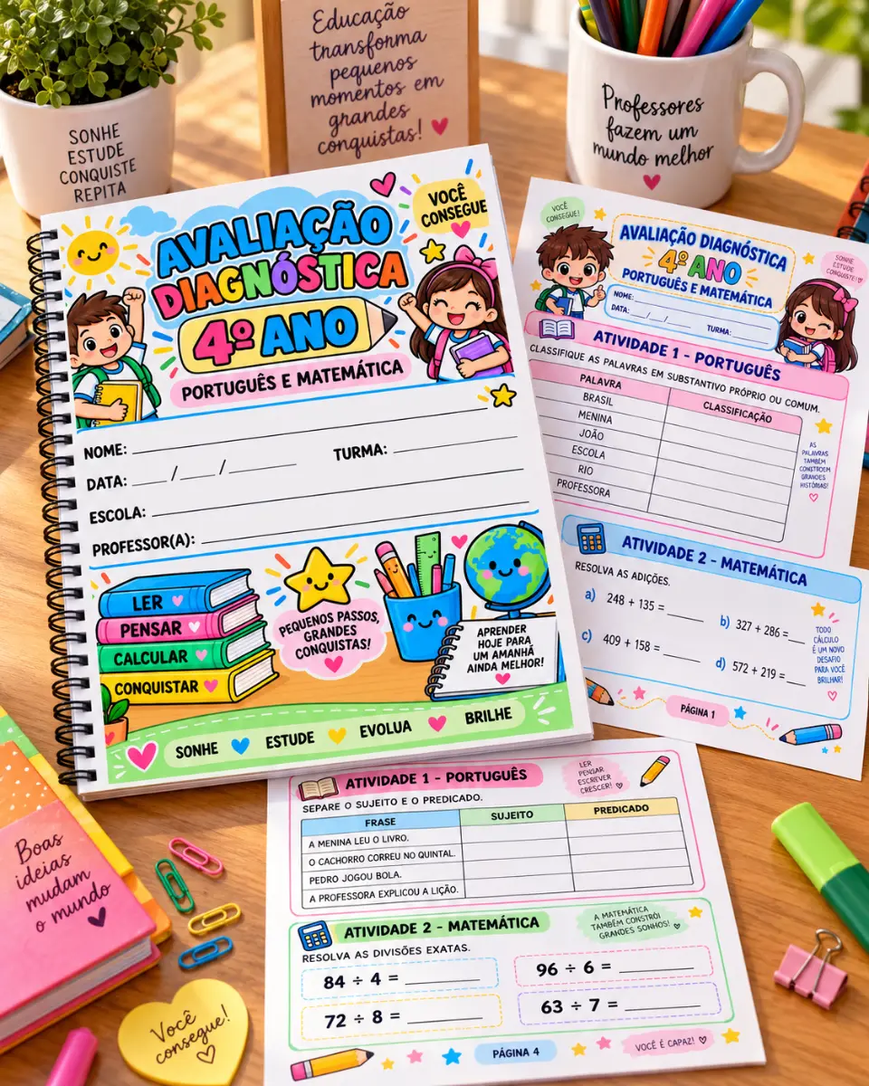 Avaliação Diagnóstica: 4° ano Ensino Fundamental — Atividades para 4º ano: Comece o ano letivo conhecendo melhor as…