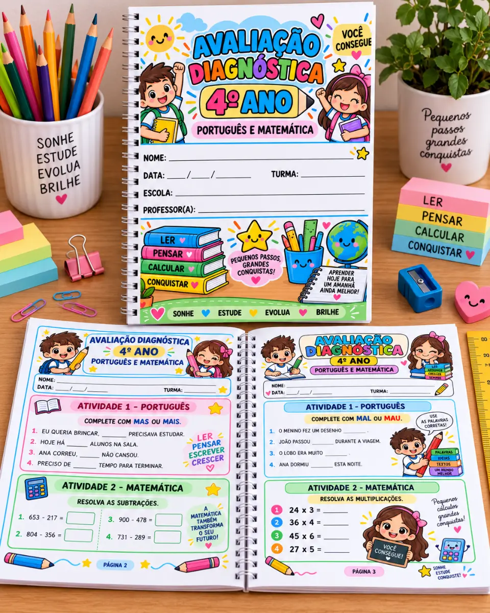 Avaliação Diagnóstica: 4° ano Ensino Fundamental — amostra 2: Comece o ano letivo conhecendo melhor as habilidades da sua…
