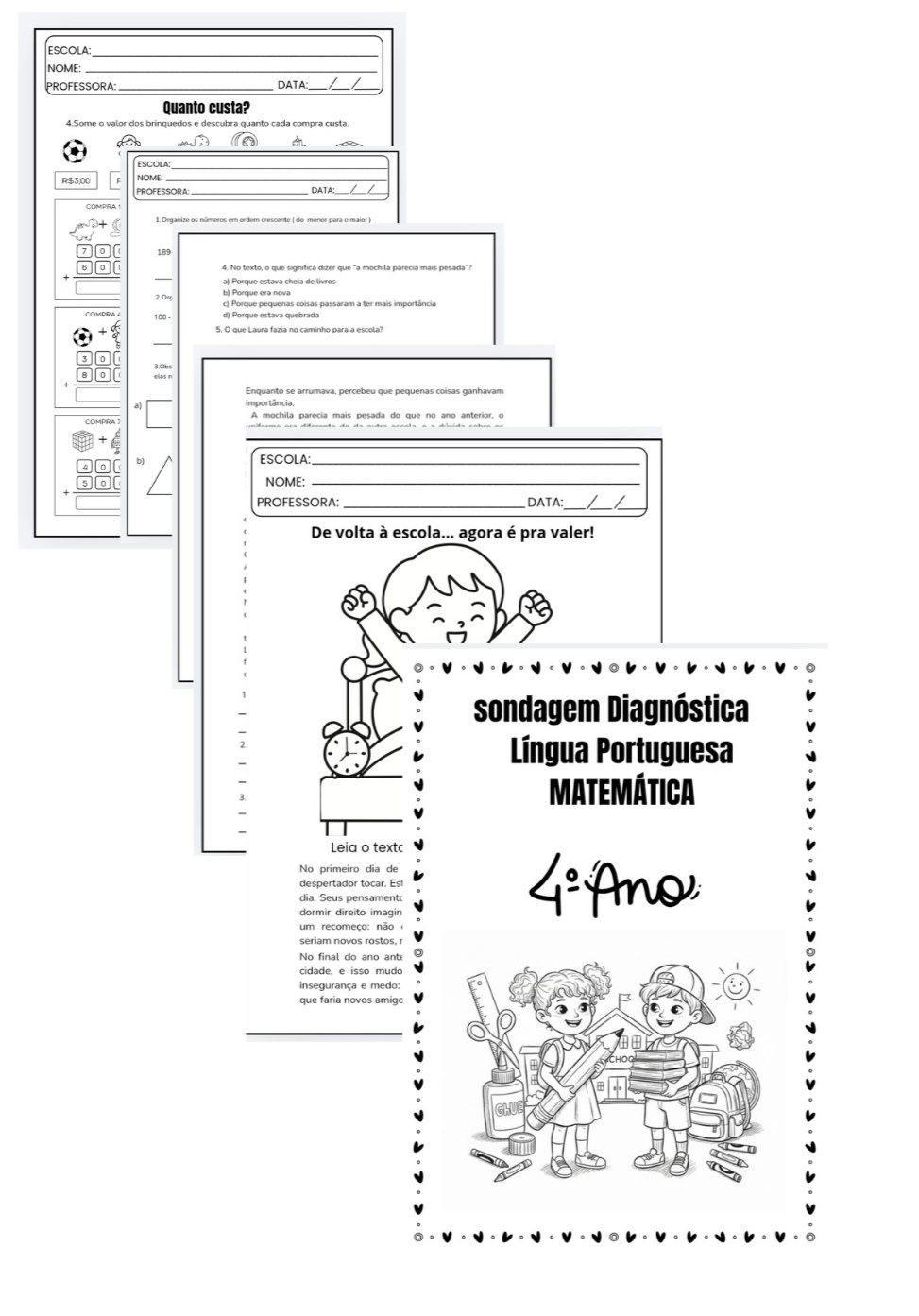 Avaliação Diagnóstica – 4º Ano Língua Portuguesa e Matemática — capa do material