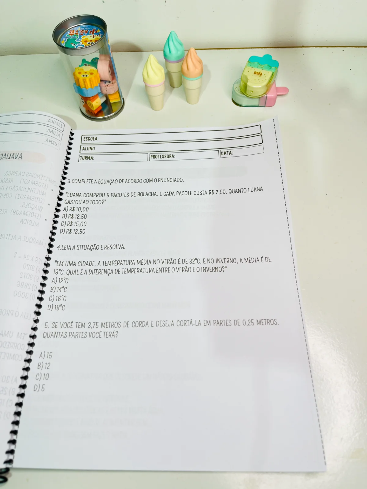 AVALIAÇÃO DIAGNÓSTICA 5° ANO - ENSINO FUNDAMENTAL — amostra 4: Uma apostila completa, elaborada conforme as competências e…