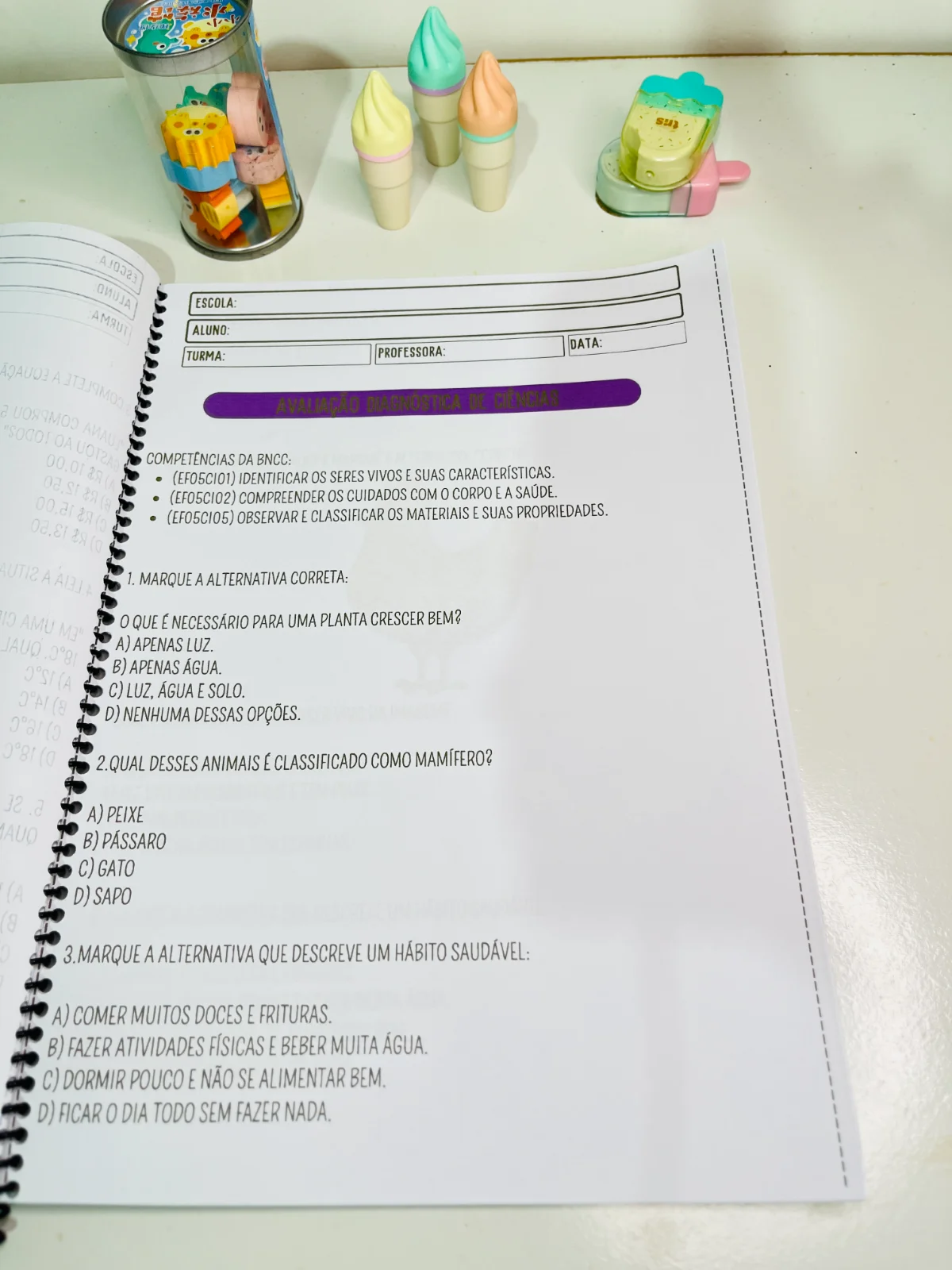 AVALIAÇÃO DIAGNÓSTICA 5° ANO - ENSINO FUNDAMENTAL — amostra 5: Uma apostila completa, elaborada conforme as competências e…
