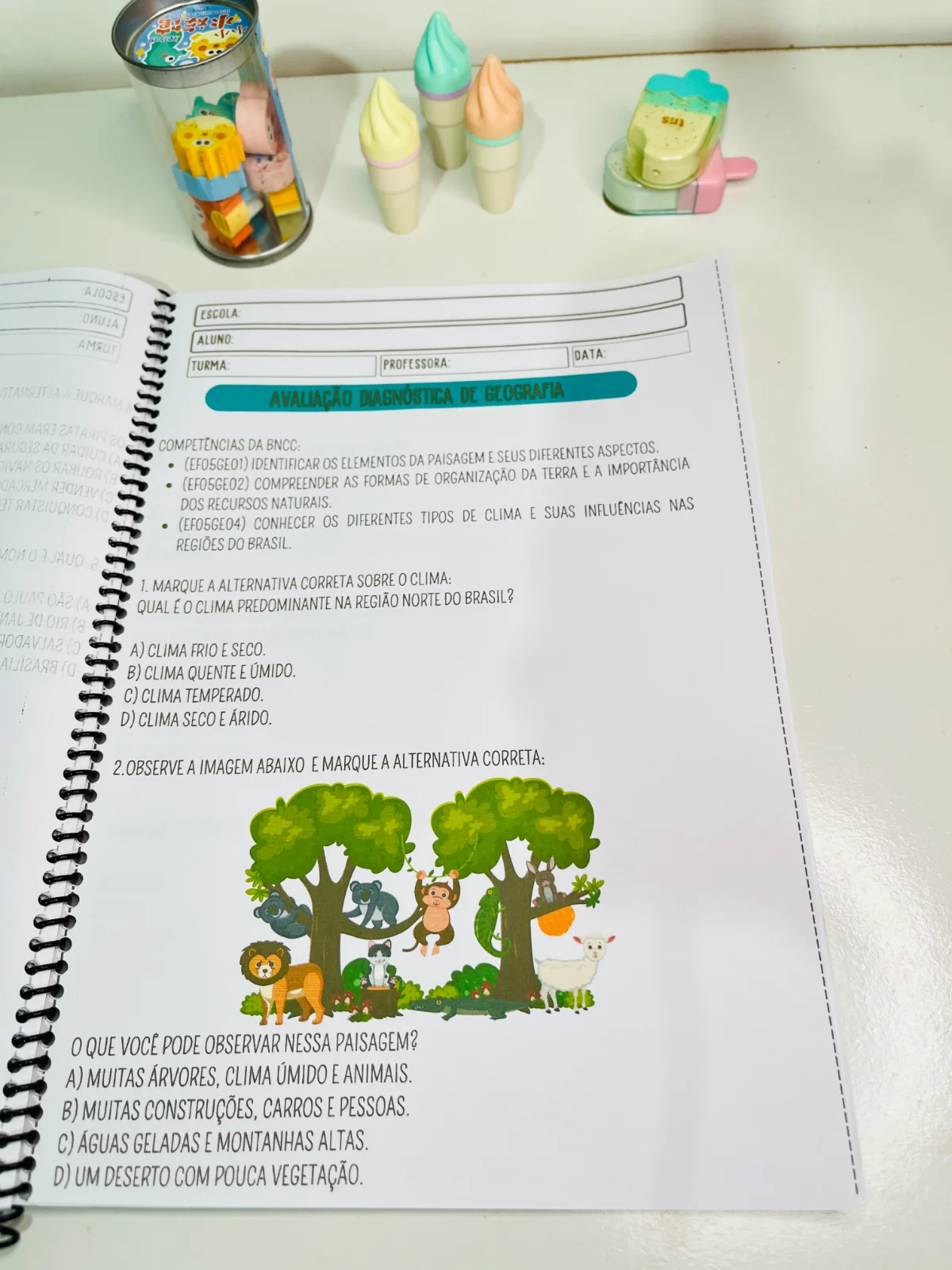 AVALIAÇÃO DIAGNÓSTICA 5° ANO - ENSINO FUNDAMENTAL — amostra 6: Uma apostila completa, elaborada conforme as competências e…