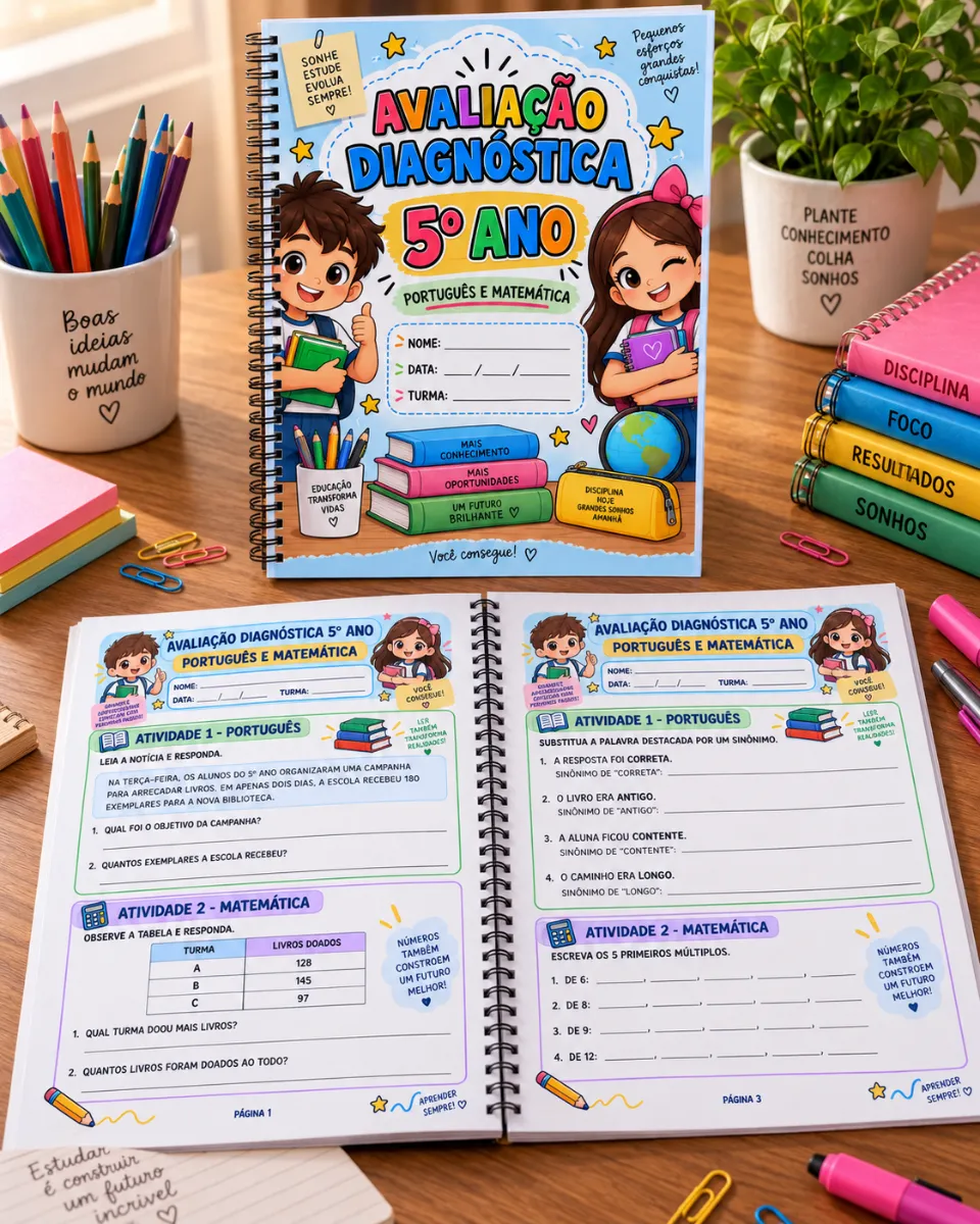 Avaliação Diagnóstica - 5° ano Ensino Fundamental — amostra 1: Comece o período letivo identificando com mais clareza o que…