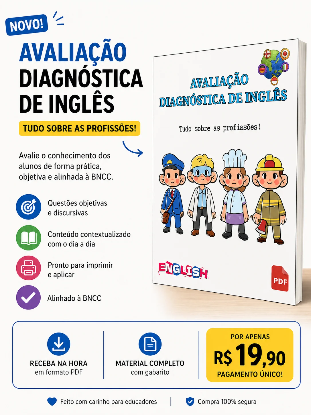 AVALIAÇÃO DIAGNÓSTICA DE INGLÊS – PROFESSIONS | PROFISSÕES ✏️✨ — amostra 3: A Avaliação Diagnóstica de Inglês – Professions…