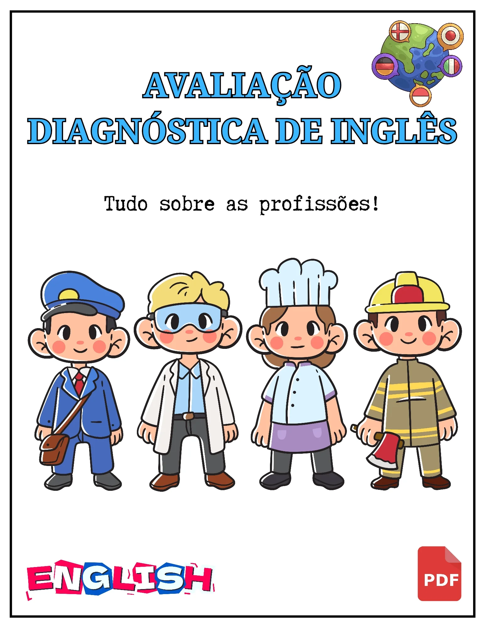 AVALIAÇÃO DIAGNÓSTICA DE INGLÊS – PROFESSIONS | PROFISSÕES ✏️✨ — amostra 4: A Avaliação Diagnóstica de Inglês – Professions…