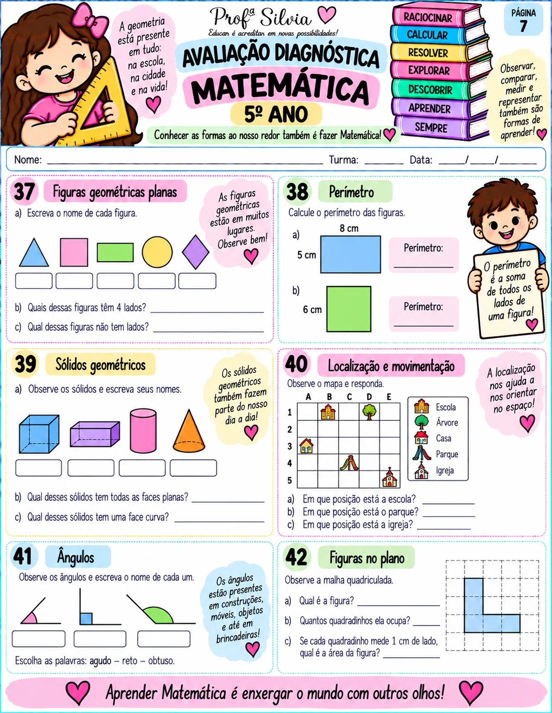 Avaliação Diagnóstica de Matemática – 5º Ano — amostra 2: Avaliação diagnóstica de Matemática para o 5º ano, com atividades…
