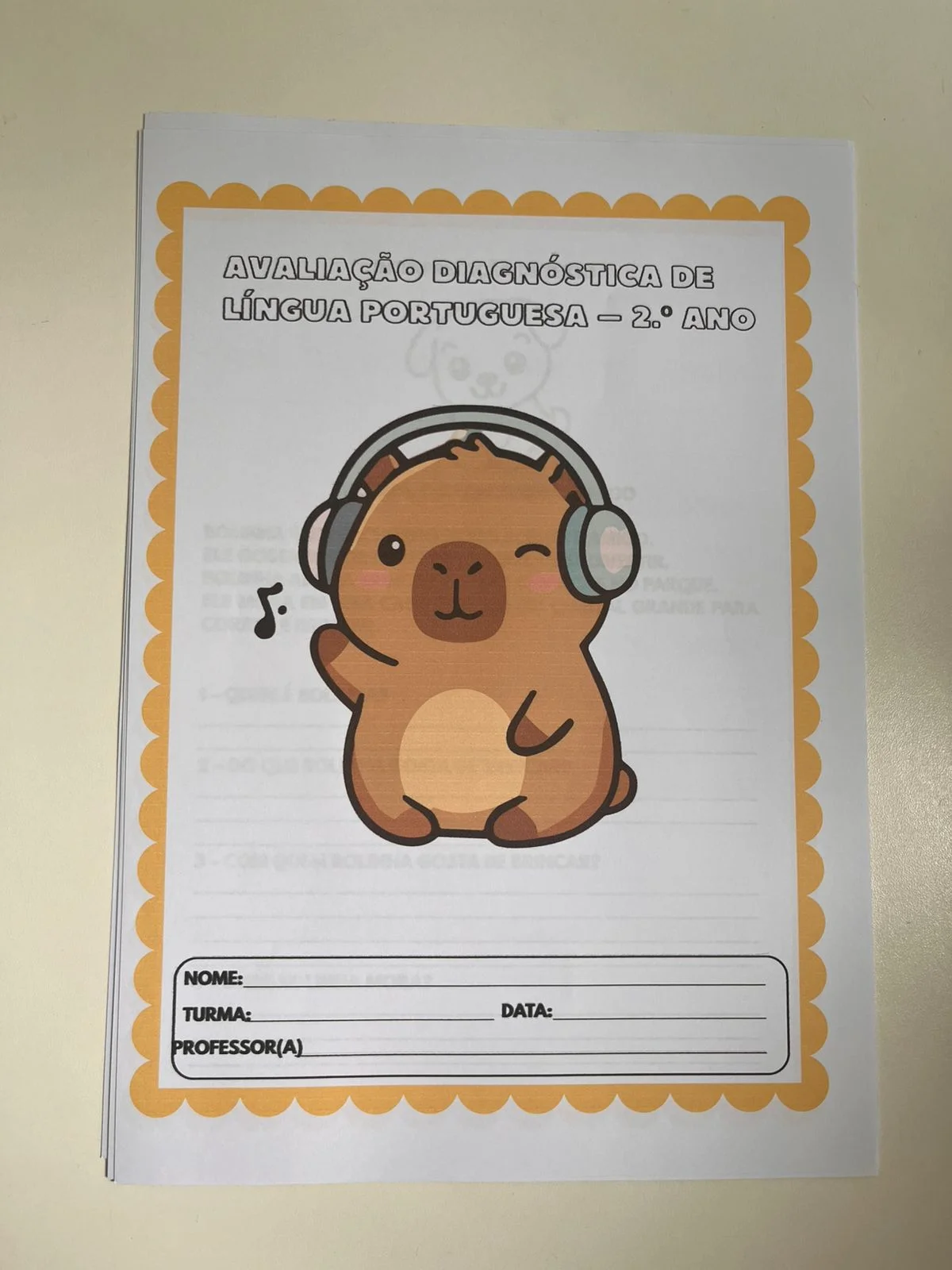 Avaliação Diagnóstica de Português – 2º Ano — capa do material