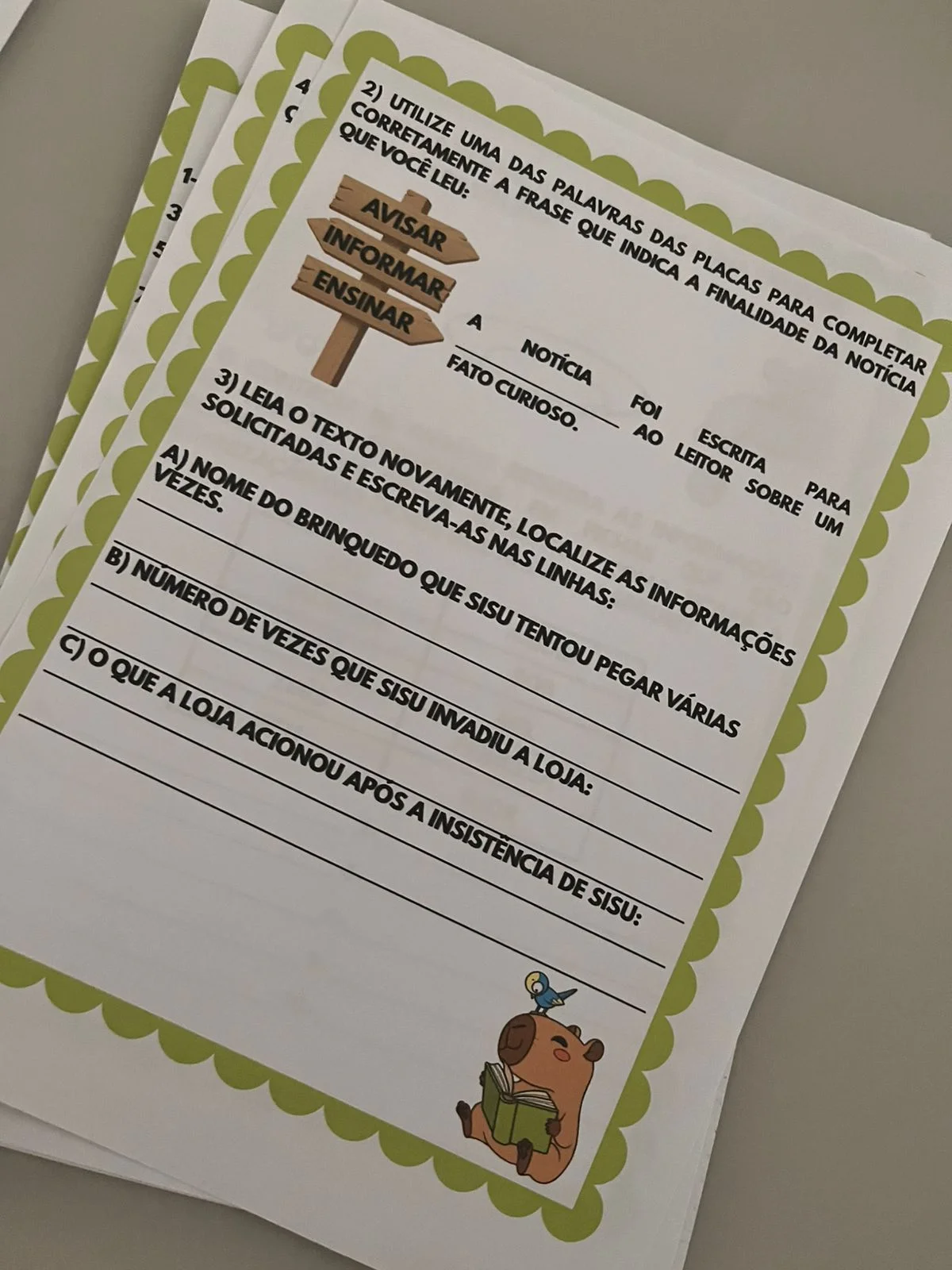 Avaliação Diagnóstica de Português 3º Ano — amostra 2: Avaliação diagnóstica de Língua Portuguesa para o 3º ano, com…