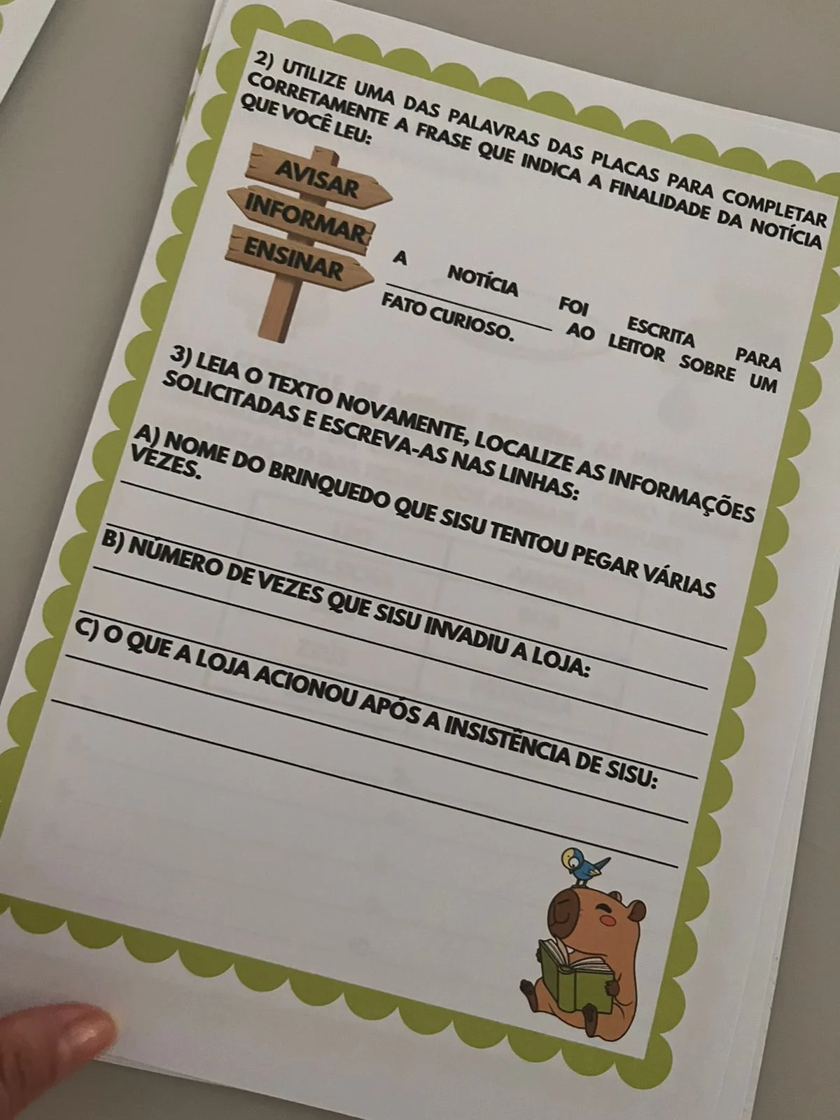 Avaliação Diagnóstica de Português 3º Ano — amostra 3: Avaliação diagnóstica de Língua Portuguesa para o 3º ano, com…