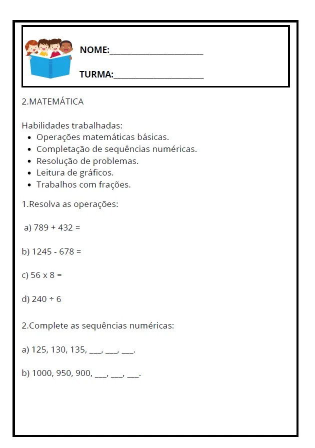 ✅Avaliação Diagnóstica do 5º Ano - ENSINO FUNDAMENTAL — amostra 2: Garanta uma visão clara do desempenho dos seus alunos…
