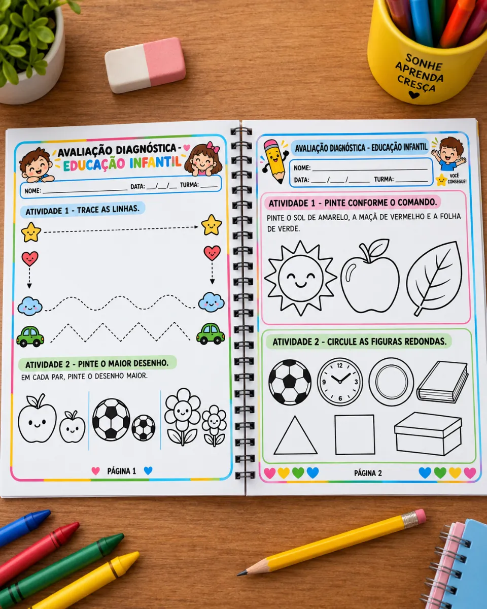 Avaliação Diagnóstica Educação Infantil — amostra 2: Um material completo, colorido e pensado especialmente para avaliar de…