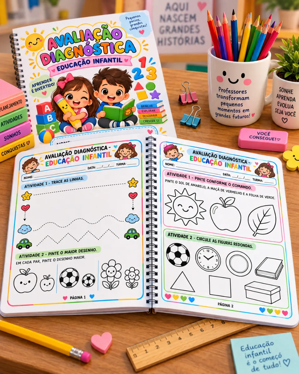 Avaliação Diagnóstica Educação Infantil — amostra 3: Um material completo, colorido e pensado especialmente para avaliar de…
