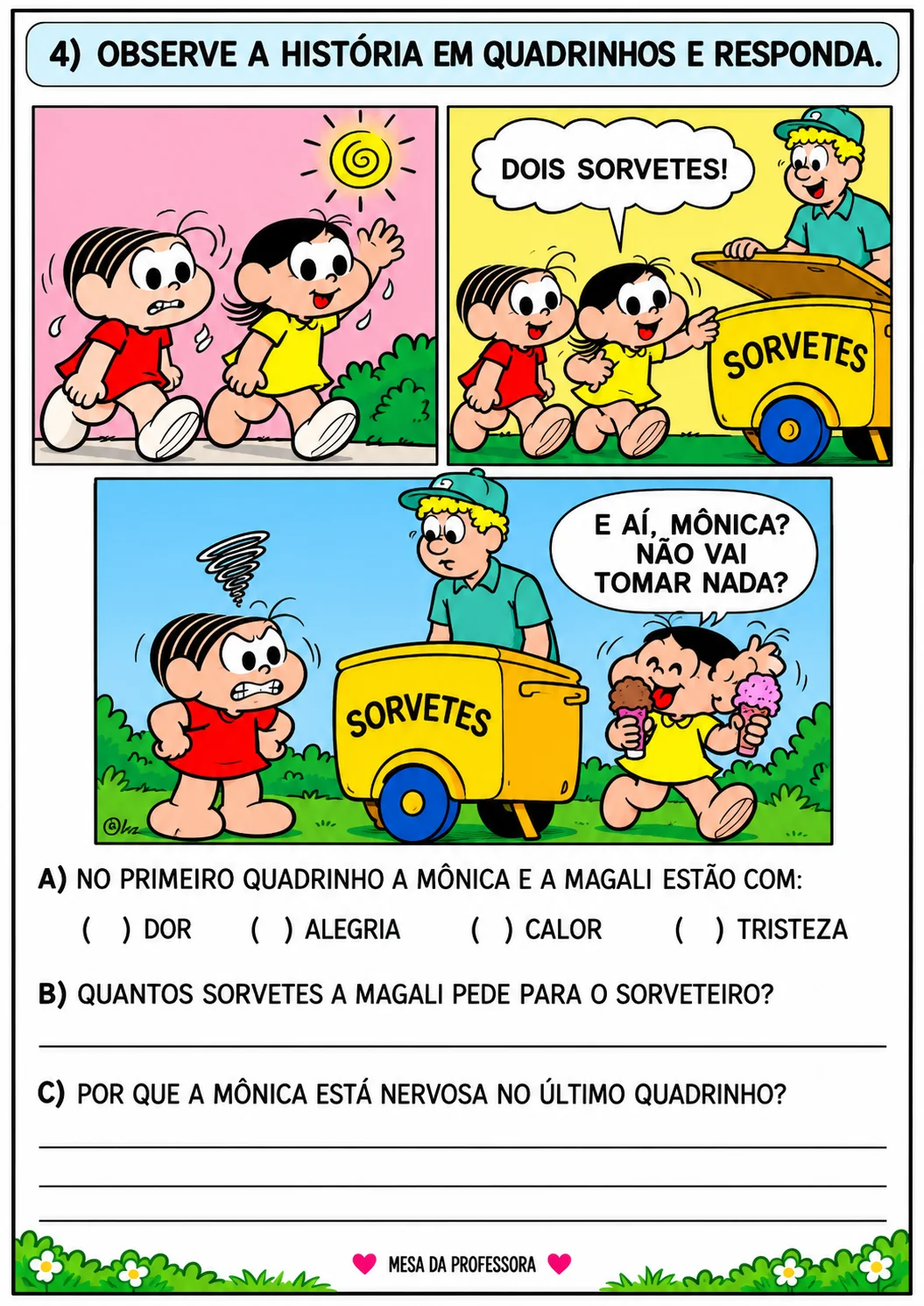 AVALIAÇÃO PORTUGUÊS - TURMA DA MÔNICA - CICLO DE ALFABETIZAÇÃO — amostra 1: PROPOSTA PEDAGÓGICA