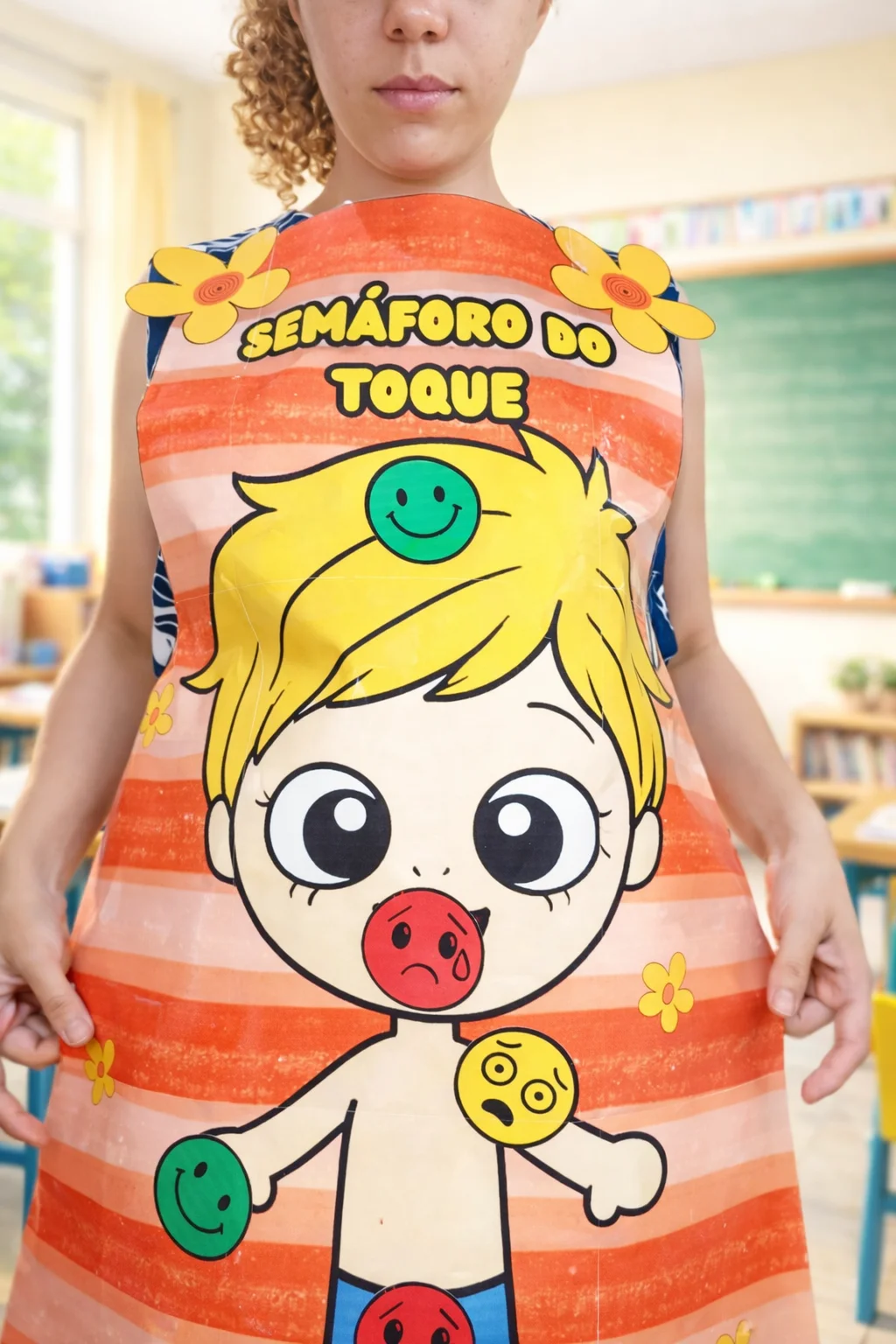 💛 Avental Semáforo do Toque – Maio Laranja 🚦 — amostra 4: Avental Semáforo do Toque – Maio Laranja Um recurso pedagógico…