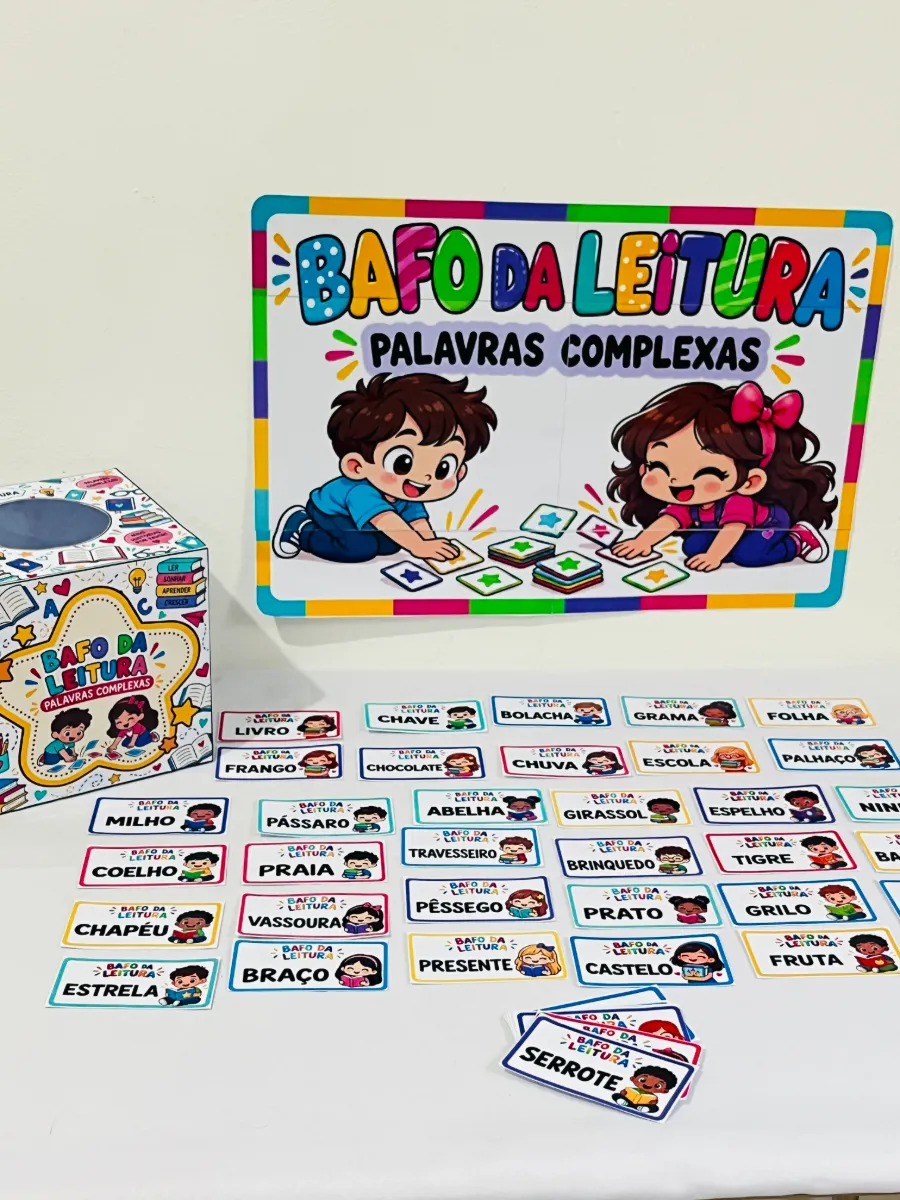 Bafo da Leitura – Jogo das Palavras Complexas — Atividades para Todas as séries: Jogo de leitura com 50 cards de palavras…