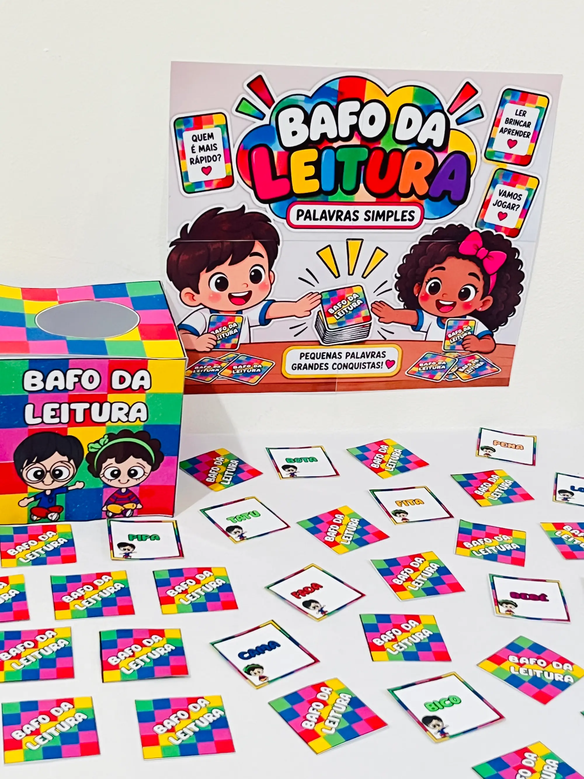 Bafo da Leitura – Jogo de Alfabetização Infantil — Jogos pedagógicos para Educação Infantil: Jogo de alfabetização com 48…