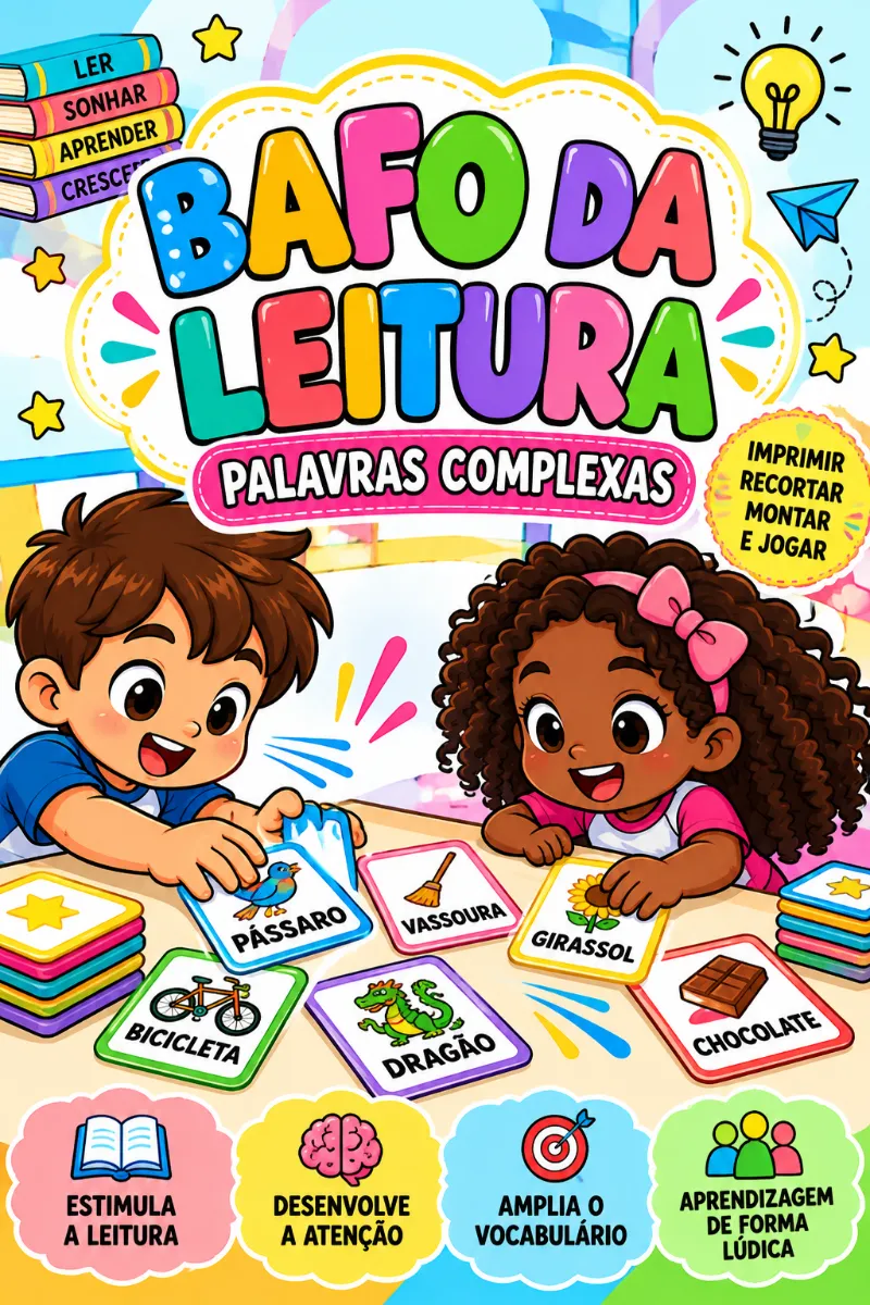 BAFO DA LEITURA – PALAVRAS COMPLEXAS — Atividades para 2º ano: O Bafo da Leitura – Palavras Complexas é um recurso…