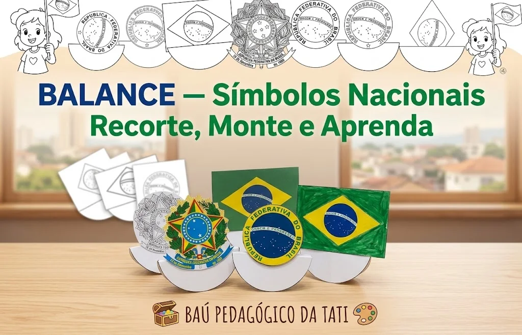 BALANCE — Símbolos Nacionais | Recorte, Monte e Aprenda — capa do material