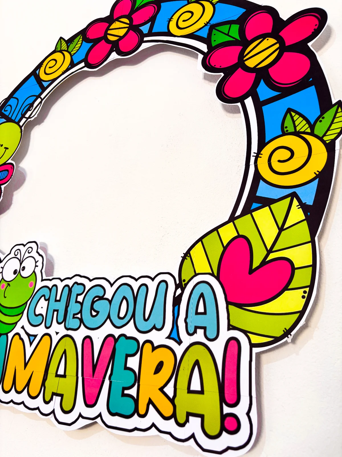 Bambolê Chegou a Primavera – PDF para Imprimir — amostra 4: Moldura para bambolê cheia de encanto: com letreiro especial,…