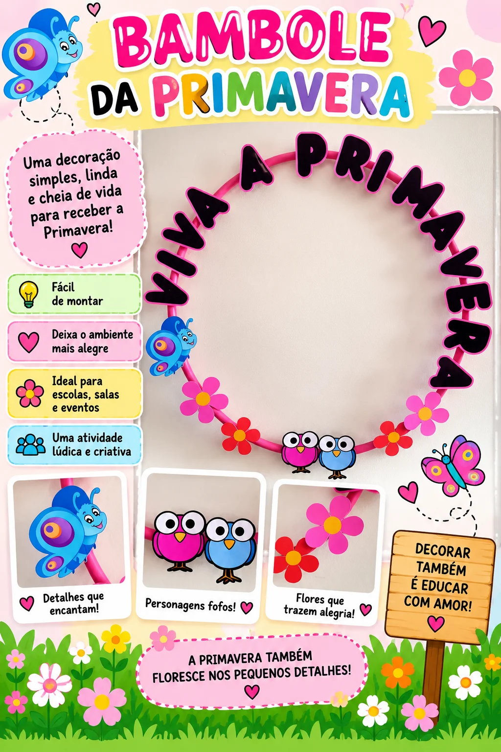 🌸 BAMBOLÊ DA PRIMAVERA 🦋🌼 - EDUCAÇÃO INFANTIL ANOS INICIAIS — Alfabetização para Educação Infantil: Com o Bambolê da…