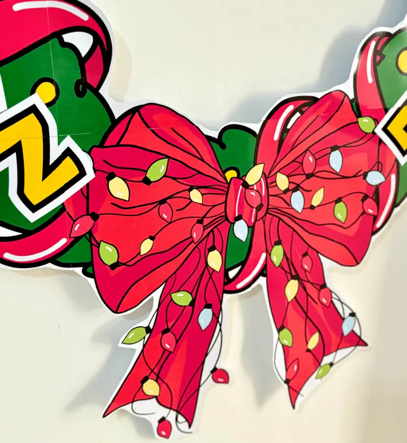 Bambolê de Natal: decoração em PDF para fotos de fim de ano — amostra 2: O que vem no material
