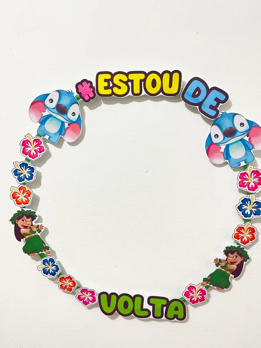 Bambolê Decorado Stitch Volta às Aulas PDF — amostra 2: Moldes para Bambolê Decorado Stitch #EstouDeVolta em PDF para…