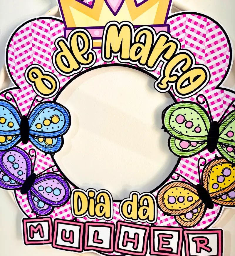 Bambolê Dia da Mulher: decoração em PDF para imprimir — amostra 3: Como usar na sala de aula