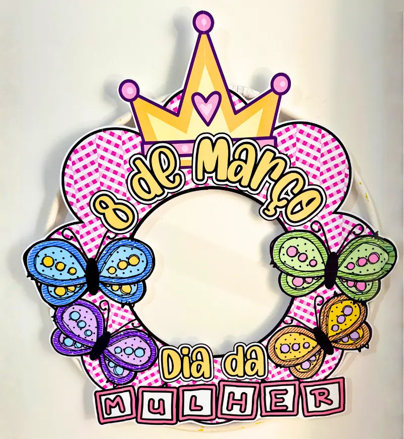 Bambolê Dia da Mulher: decoração em PDF para imprimir — capa do material
